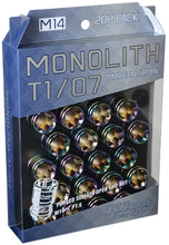 Load image into Gallery viewer, Project Kics 14 x 1.5 Neochrome T1/07 Monolith Lug Nuts - 20 Pcs