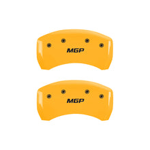 Load image into Gallery viewer, MGP 4 Caliper Covers Engraved Front &amp; Rear MGP Yellow Finish Black Char 2008 Nissan 350Z