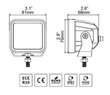 Load image into Gallery viewer, Go Rhino Xplor Blackout Series Cube LED Flood Light Kit (Surface/Threaded Stud Mnt) 3x3 - Blk (Pair)