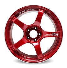 Load image into Gallery viewer, Advan TC4 17x7.5 +40 4-100 Racing Candy Red &amp; Ring Wheel