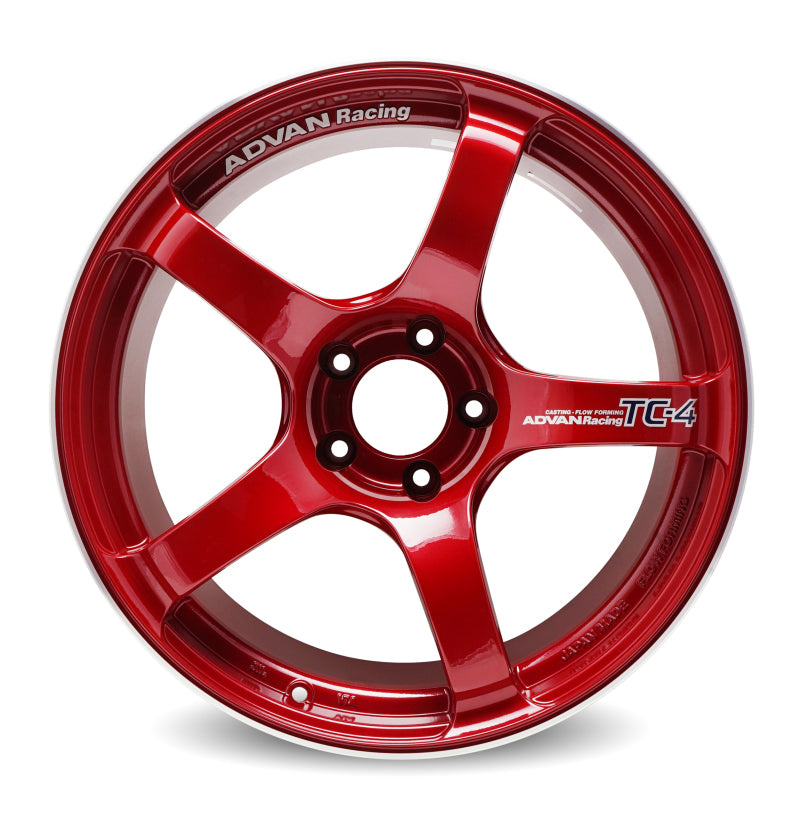 Advan TC4 18x8 +45 5-114.3 Racing Candy Red & Ring Wheel