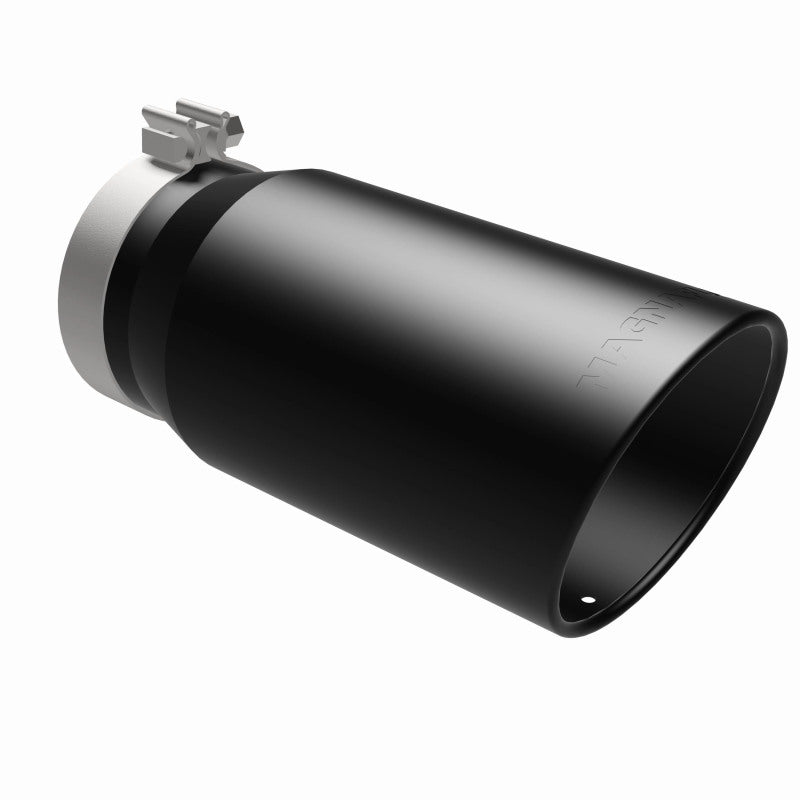 MagnaFlow Tip Stainless Black Coated Single Wall Round Single Outlet 6in Dia 5in Inlet 13in L