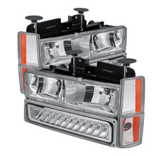 Load image into Gallery viewer, xTune GMC Yukon 92-93 Crystal Headlights w/ Corner &amp; LED Bumper Chrome HD-JH-GMCCK88-LED-AM-C-SET