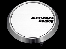Load image into Gallery viewer, Advan 73mm Flat Centercap - White/Silver Alumite