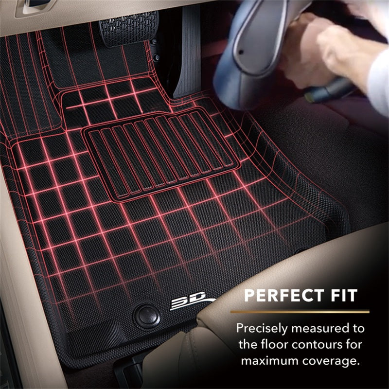 3D MAXpider 2014-2019 Chevrolet Silverado Crew Cab Kagu 2nd Row Floormats - Gray