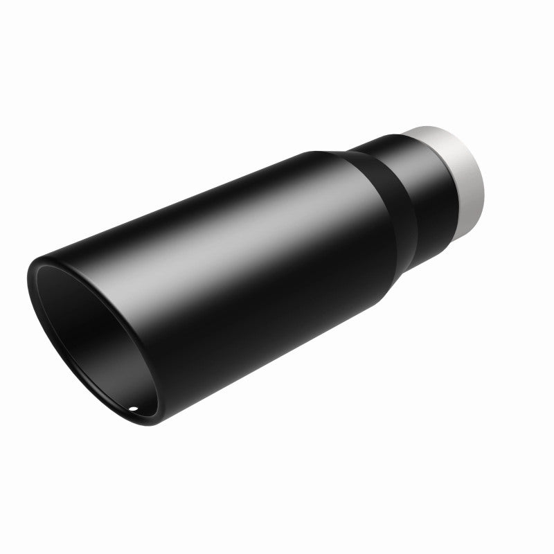 MagnaFlow Tip Stainless Black Coated Single Wall Round Single Outlet 5in Dia 3.5in Inlet 14.5in L