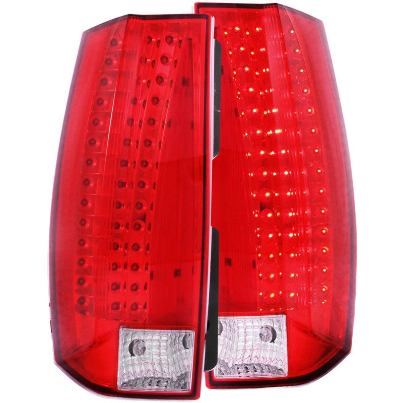 ANZO 2007-2014 Chevrolet Suburban LED Taillights Red/Clear - Escalade Look