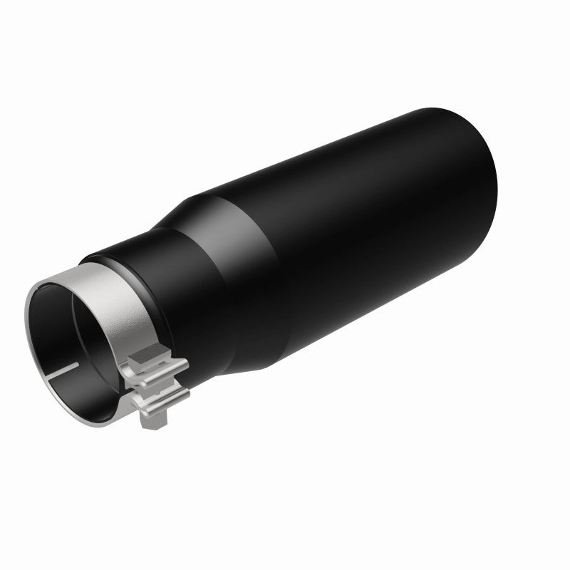 MagnaFlow Tip Stainless Black Coated Single Wall Round Single Outlet 5in Dia 3.5in Inlet 14.5in L