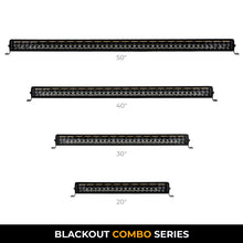 Load image into Gallery viewer, Go Rhino Xplor Blackout Combo Series Dbl Row LED Light Bar w/Amber (Side/Track Mount) 21.5in. - Blk