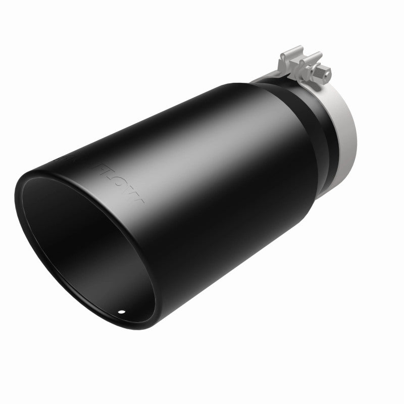MagnaFlow Tip Stainless Black Coated Single Wall Round Single Outlet 6in Dia 5in Inlet 13in L