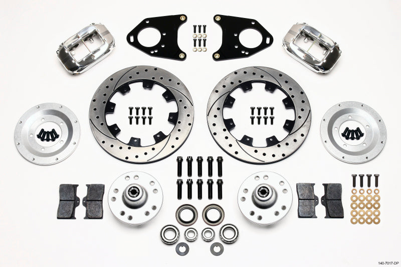 Wilwood Forged Dynalite Front Kit 12.19in Drilled Polished 71-80 Pinto/Mustang II Disc & Drum