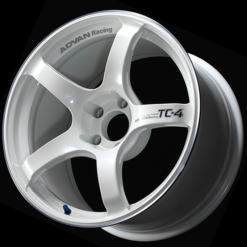 Advan TC4 18x9.5 +45 5-114.3 Racing White Metallic & Ring Wheel