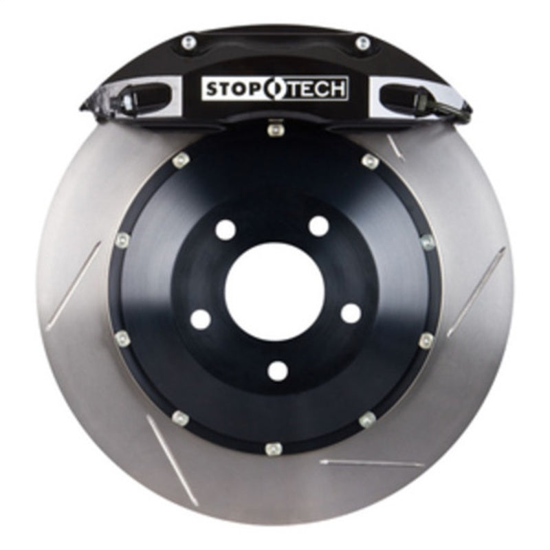 StopTech 06-08 350z (non-track) / 05-09 G35/G37AWD Front BBK ST40 355x32 Slotted Rotors Black Calipe
