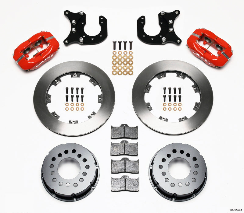 Wilwood Forged Dynalite P/S Rear Kit Red Chevy 12 Bolt-Spec 3.15in Brng