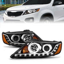 Load image into Gallery viewer, ANZO 2011-2013 Kia Sorento Projector Headlights w/ Halo Black (CCFL)