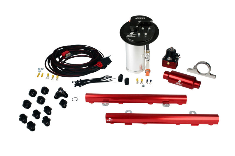 Aeromotive 10-13 Ford Mustang GT Fuel System - A1000 Pump/Deluxe Wiring Kit/5.0L 4V Rails