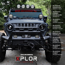 Load image into Gallery viewer, Go Rhino Xplor Blackout Combo Series Cube Sideline LED Flood Lights w/Amber 4x3 - Blk (Pair)